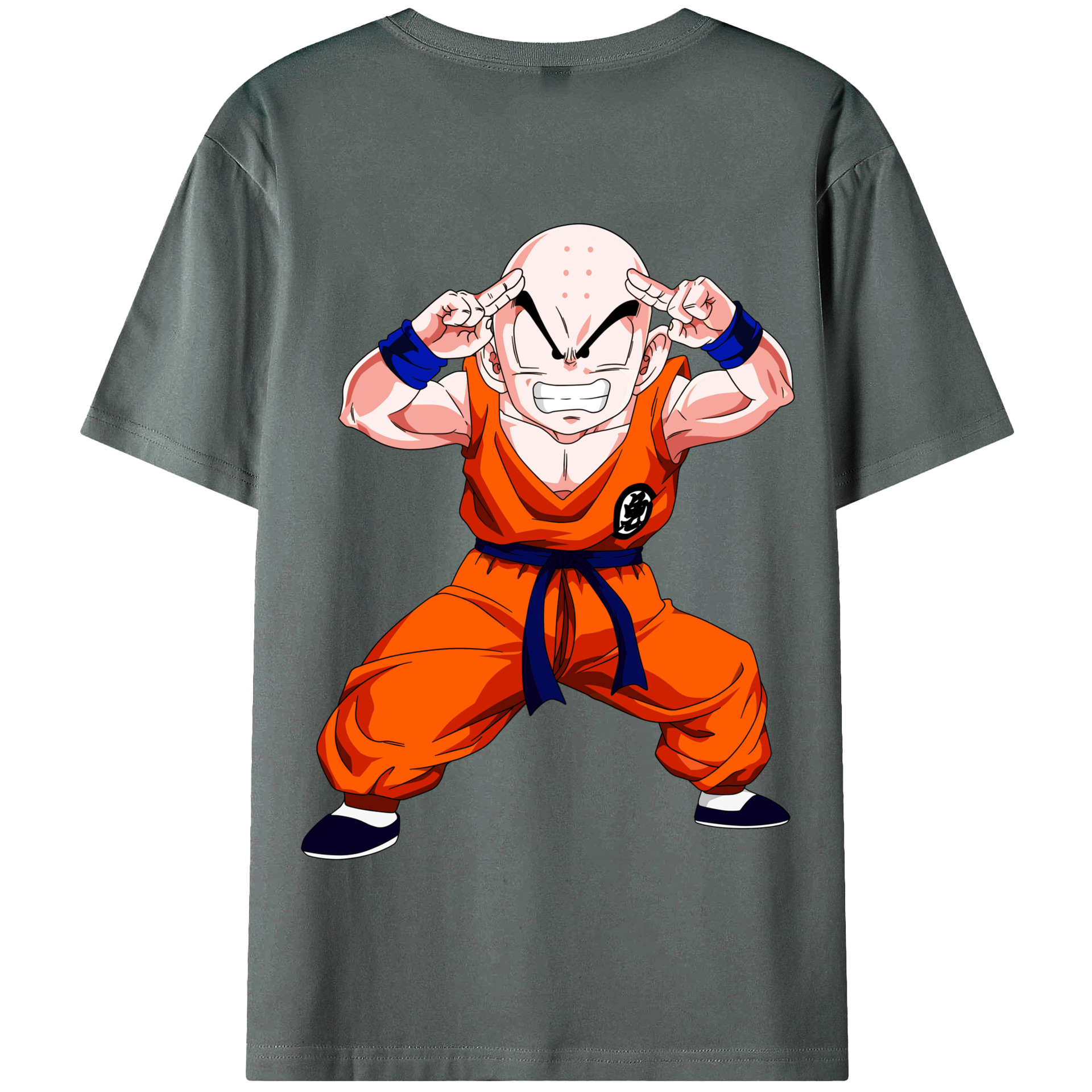 （画像用） ドラゴンボール クリリン DRAGON BALL krillin 綿100％半袖Tシャツ（背面プリント）